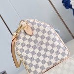  Louis Vuitton Speedy Bandoulière 30 N40908 Damier Azur Canvas Handbag with Braided Leather Handles