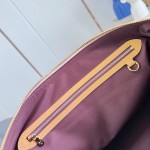  Louis Vuitton Keepall Bandoulière 45 M28780 Monogram Dune travel bag with vintage hotel key print, leather handles, and detachable shoulder strap