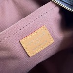 Louis Vuitton Keepall Bandoulière 25 M28957 Monogram Archive coated canvas bag with cowhide leather trim, aged metal hardware, top handle, and adjustable strap