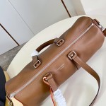 Louis Vuitton Needle M28000 Monogram canvas handbag with leather side bands and top handle