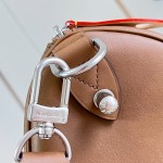 Louis Vuitton Needle M28000 Monogram canvas handbag with leather side bands and top handle