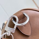 Louis Vuitton Needle M28000 Monogram canvas handbag with leather side bands and top handle