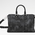 Louis Vuitton Speedy Bandoulière 30 M28977 Damoflage Coated Canvas Handbag in Black Mosaic with Jacquard Shoulder Strap