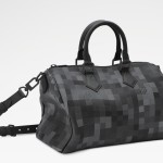 Louis Vuitton Speedy Bandoulière 30 M28977 Damoflage Coated Canvas Handbag in Black Mosaic with Jacquard Shoulder Strap