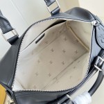 Louis Vuitton Keepall Cargo Bandoulière 35 M28100 Black Soft Calfskin Leather Travel Bag with Front Zip Pocket