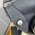 Louis Vuitton Keepall Cargo Bandoulière 35 M28100 Black Soft Calfskin Leather Travel Bag with Front Zip Pocket