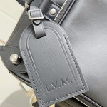 Louis Vuitton Keepall Cargo Bandoulière 35 M28100 Black Soft Calfskin Leather Travel Bag with Front Zip Pocket