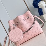 Louis Vuitton Bella Handbag M23195 in Mahina Monogram Perforated Leather with Braided Chain and Coin Purse