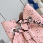 Louis Vuitton Bella Handbag M23195 in Mahina Monogram Perforated Leather with Braided Chain and Coin Purse