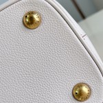 Louis Vuitton All In BB M29112 Low Key Grained Calfskin Leather Bucket Bag with LV Padlock and Monogram Pouch