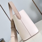 Louis Vuitton All In BB M29112 Low Key Grained Calfskin Leather Bucket Bag with LV Padlock and Monogram Pouch