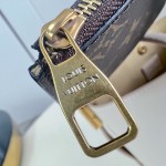 Louis Vuitton All In BB M29112 Low Key Grained Calfskin Leather Bucket Bag with LV Padlock and Monogram Pouch