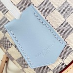 Louis Vuitton Alma BB N40902 Damier Azur Canvas Handbag with Braided Leather Handles and Gold Padlock
