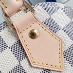 Louis Vuitton Alma BB N40902 Damier Azur Canvas Handbag with Braided Leather Handles and Gold Padlock