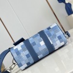 Louis Vuitton Keepall Bandoulière 25 M28600 Damoflage Coated Canvas Travel Bag with Leather Handles
