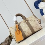  Louis Vuitton Keepall Bandoulière 25 M29272 Damoflage Coated Canvas Travel Bag with Leather Handles