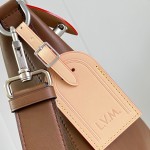 Louis Vuitton Vagabond Hobo M28392 soft tanned leather shoulder bag with an adjustable woven strap, padlock, and LV Blason jacquard lining