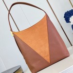 Louis Vuitton Low Key Hobo MM Flight Mode Leather Shoulder Bag M29144 M29156 with V-Shaped Design