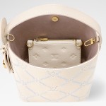  Louis Vuitton All In BB Monogram Empreinte Couture White Embroidered Leather Handbag M28910 Front View