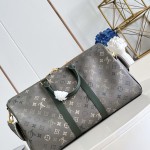 Louis Vuitton Keepall Bandoulière 45 M29158 Monogram Surplus Canvas Travel Bag with Embossed Woven-Effect Finish and Side Pockets