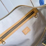 Louis Vuitton Keepall Bandoulière 45 M29158 Monogram Surplus Canvas Travel Bag with Embossed Woven-Effect Finish and Side Pockets