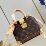 Louis Vuitton Alma Trunk 20 M26784 Monogram Canvas Handbag with S-Lock and Reinforced Metal Corners