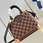 Louis Vuitton Alma Trunk 20 M26784 Monogram Canvas Handbag with S-Lock and Reinforced Metal Corners