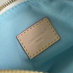  Louis Vuitton Nano Speedy N40918 Damier Azur Canvas Mini Handbag with Braided Leather Handles and Gold Hardware