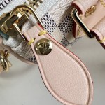  Louis Vuitton Nano Speedy N40918 Damier Azur Canvas Mini Handbag with Braided Leather Handles and Gold Hardware