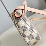 Louis Vuitton Pochette Accessories N40915 Damier Azur Canvas Shoulder Bag with Gold Hardware and Leather Strap
