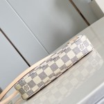 Louis Vuitton Pochette Accessories N40915 Damier Azur Canvas Shoulder Bag with Gold Hardware and Leather Strap