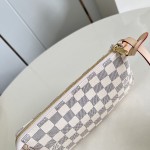 Louis Vuitton Pochette Accessories N40915 Damier Azur Canvas Shoulder Bag with Gold Hardware and Leather Strap