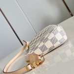 Louis Vuitton Pochette Accessories N40915 Damier Azur Canvas Shoulder Bag with Gold Hardware and Leather Strap