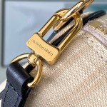 Louis Vuitton Speedy Bandoulière 22 M28761 Out Of The Trunk Monogram Canvas Handbag with S-Lock and Vintage Striped Details
