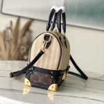 Louis Vuitton Speedy Bandoulière 22 M28761 Out Of The Trunk Monogram Canvas Handbag with S-Lock and Vintage Striped Details