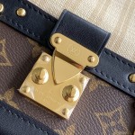 Louis Vuitton Speedy Bandoulière 22 M28761 Out Of The Trunk Monogram Canvas Handbag with S-Lock and Vintage Striped Details