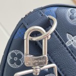 Louis Vuitton Keepall Bandoulière 50 M28836 Monogram Shadow Leather Travel Bag with Gradient Monogram Finish and Reinforced Shoulder Strap