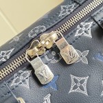 Louis Vuitton Keepall Bandoulière 50 M28836 Monogram Shadow Leather Travel Bag with Gradient Monogram Finish and Reinforced Shoulder Strap