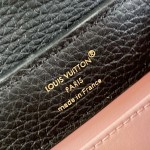 Louis Vuitton Capucines Mini M29439 Black Taurillon Leather Handbag with Hand-Braided Chain and Enamel Monogram Flower Charms