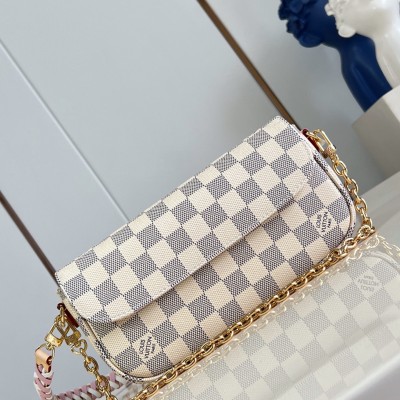 Louis Vuitton - Wallet On Chain Ivy N40916 Damier Azur Canvas Crossbody Bag
