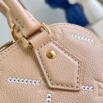 Louis Vuitton Alma BB M28458 Monogram Empreinte Couture Leather Handbag with Gold Padlock and Embroidered Finish