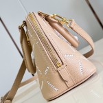 Louis Vuitton Alma BB M28458 Monogram Empreinte Couture Leather Handbag with Gold Padlock and Embroidered Finish