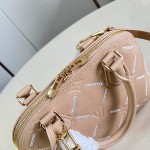 Louis Vuitton Alma BB M28458 Monogram Empreinte Couture Leather Handbag with Gold Padlock and Embroidered Finish