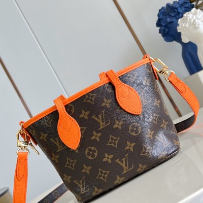 Louis Vuitton - Neverfull Inside Out BB Heart Embroidery Leather Replica Handbag M29228 / M28337
