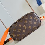 Louis Vuitton Neverfull Inside Out BB cream and red leather replica handbag with heart embroidery and removable zippered pouch