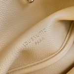 Louis Vuitton Neverfull Inside Out BB cream and red leather replica handbag with heart embroidery and removable zippered pouch