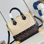 Louis Vuitton Speedy Bandoulière 22 Out Of The Trunk Monogram Canvas Replica Handbag with S-Lock and Leather Trim