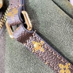 Louis Vuitton Flight Mode Express Medium suede leather replica handbag with Monogram canvas trim, key bell, and padlock