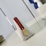 Louis Vuitton Pochette Cosmétique PM M28652 Blue and M29529 Red Cotton Cosmetic Pouch with V-Shaped Leather Patch and Gold Studs