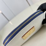 Louis Vuitton Pochette Cosmétique PM M28652 Blue and M29529 Red Cotton Cosmetic Pouch with V-Shaped Leather Patch and Gold Studs